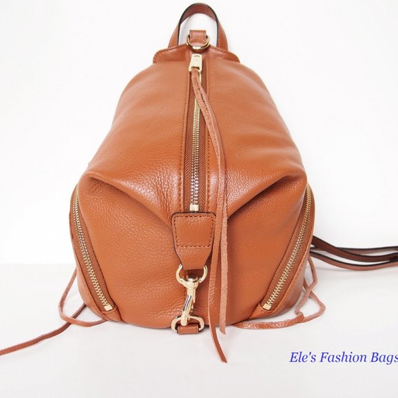 NWT Rebecca Minkoff Julian Medium Backpack Caramello Brown AUTHENTIC - Picture 7 of 13